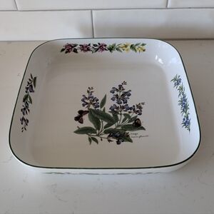 Royal Worcester Herbs Porcelain Sage Square Serving Platter Dish Size 11"X11"X2